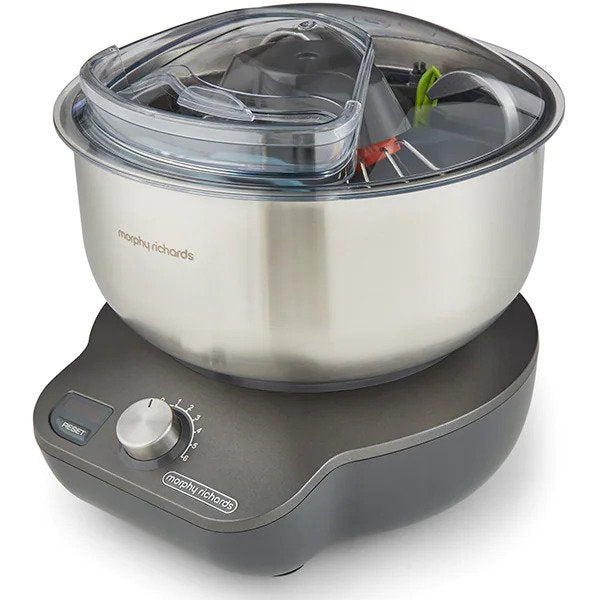 Mixer cu bol Morphy Richards Mix Star 400520, compact, 650W, vas inox 5 litri, 6 trepte de viteza, Inox