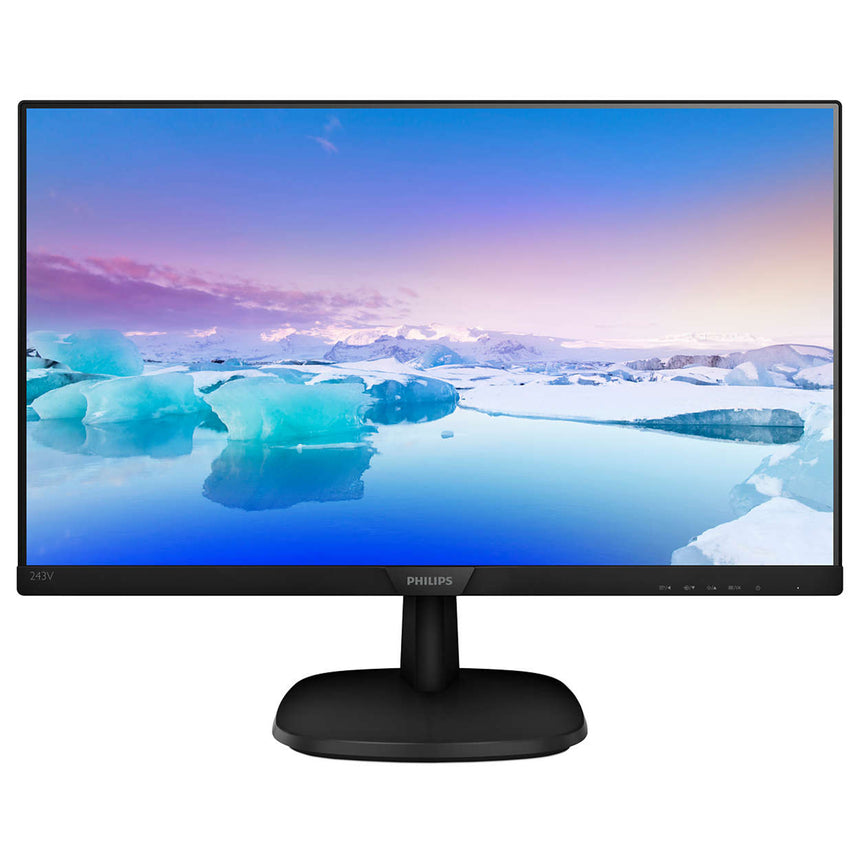 Monitor LED IPS Philips 23.8", Full HD, Ultra-narrow, 75Hz, DVI, HDMI, Flicker-Free, Negru, 243V7QDSB
