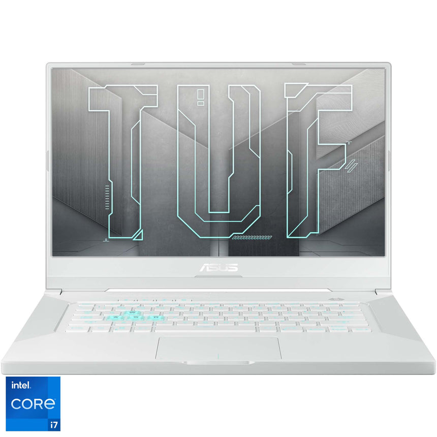 Laptop Gaming ASUS TUF Dash F15 FX516PE cu procesor Intel® Core™ i7-11370H, 15.6", Full HD, 144Hz, 16GB, 512GB SSD, NVIDIA® GeForce RTX™ 3050 Ti 4GB, No OS, Moonlight White