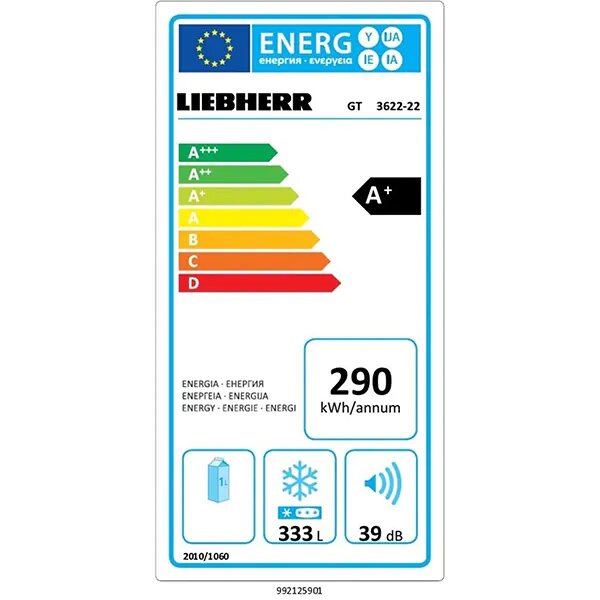 Lada Frigorifica Liebherr GT 3622 Smart Frost, 333 L, clasa A+, Alb