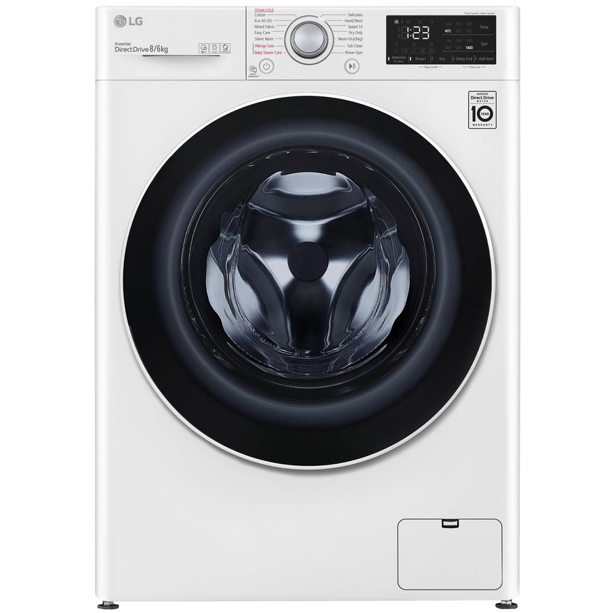 Masina de spalat rufe cu uscator LG F4DV328S0U, 1400 RPM, Spalare 8 kg, Uscare 6 kg, Clasa B, Steam, Alb