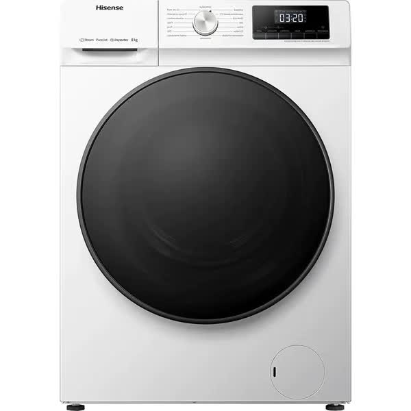 Masina de Spalat Rufe Frontala HISENSE WFQA8014EVJM, Steam, 8 kg, 1400rpm, Clasa A, Alb