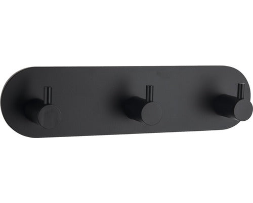 Cuier Baie Triplu Form&style Cu Lipire Negru