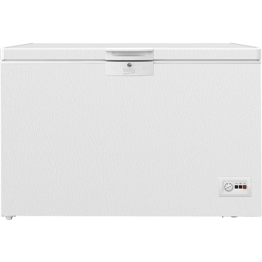 Lada frigorifica Beko HSM40031, 360 l, Clasa F, Conditii extreme, Securizare yala, Led lighting, Alb