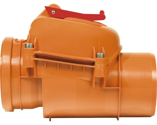 Clapeta Antiretur VALPLAST Ø 110 mm, cu Inchizator, Portocaliu