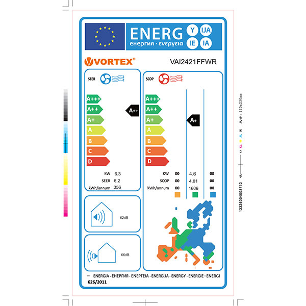 Aer conditionat VORTEX VAI2421FFWR, 24000 BTU, A++/A+, Wi-Fi Ready, Kit Instalare Inclus, Alb