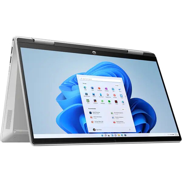Laptop HP Pavilion x360 14-ek0006nn cu procesor Intel® Core™ i5-1235U pana la 4.40 GHz, 14", Full HD, IPS, 16GB, 512GB SSD, Intel® UHD Graphics, Windows 11 Home, Natural Silver