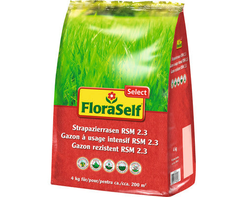 Seminte De Gazon Rezistent La Uzura Floraself Select Rsm 2.3 4 Kg / 200 M²