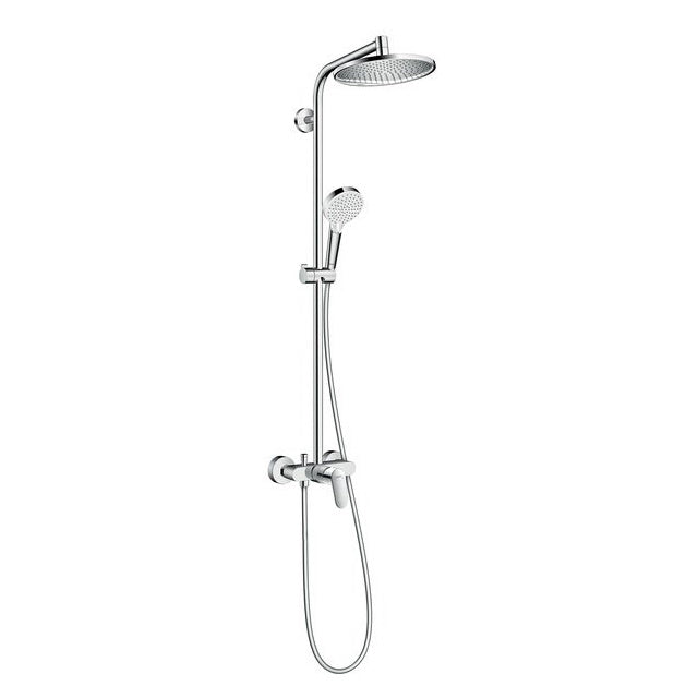 Showerpipe Hansgrohe Crometta S240 1 jet crom cu baterie dus inclusa