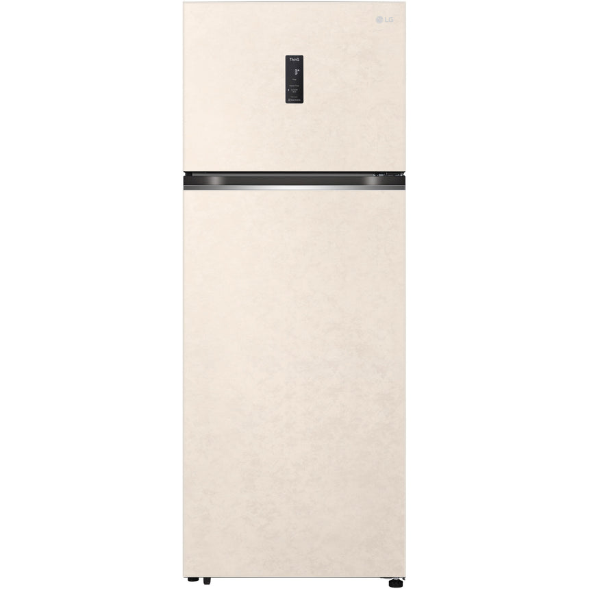 Frigider cu doua usi LG GTBV44SEBKD, 461 l, No Frost, Linear Cooling, Display, Compresor Inverter, WiFi, Iluminare LED, H 185 cm, Clasa E, Bej