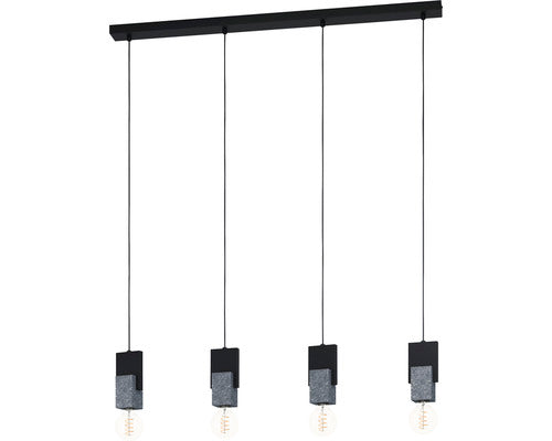 Lustra Lobatia E27 Max. 4x40w, Negru/gri