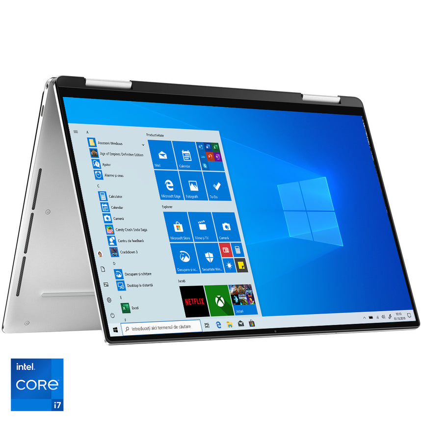 Laptop 2 in 1 Dell XPS 13 9310 cu procesor Intel Core i7-1165G7 pana la 4.70 GHz, 13.4'', 16:10, UHD+, 32GB, 1TB SSD, Intel Iris Xe Graphics, Windows 10 Pro, Platinum silver