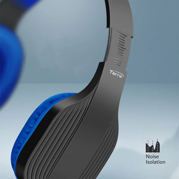 Casti PROMATE Terra, Bluetooth, On-ear, Microfon, Negru-Albastru