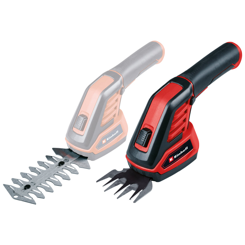 Foarfeca electrica pe acumulator pentru tuns iarba/arbusti Einhell GC-CG 3.6/70 Li WT, acumulator Li-Ion de 3.6 V 2.0 Ah, lama iarba 70 mm, lama arbusti 110 mm, inclus cablu de incarcare