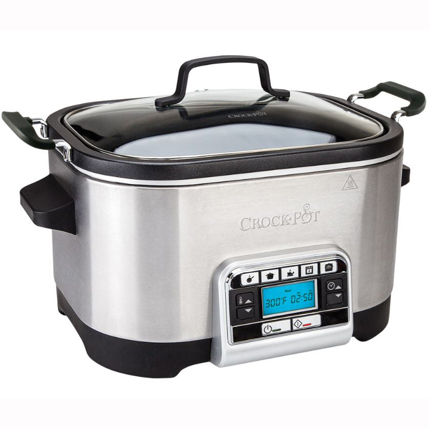 Multicooker Crock-Pot, 5.6L, functie slowcooker, functie masina de paine, Inox
