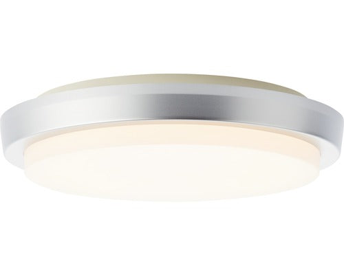 Plafoniera Devora 12w 900 Lumeni, Ø28 Cm, Pentru Exterior Ip54, Argintiu/alb