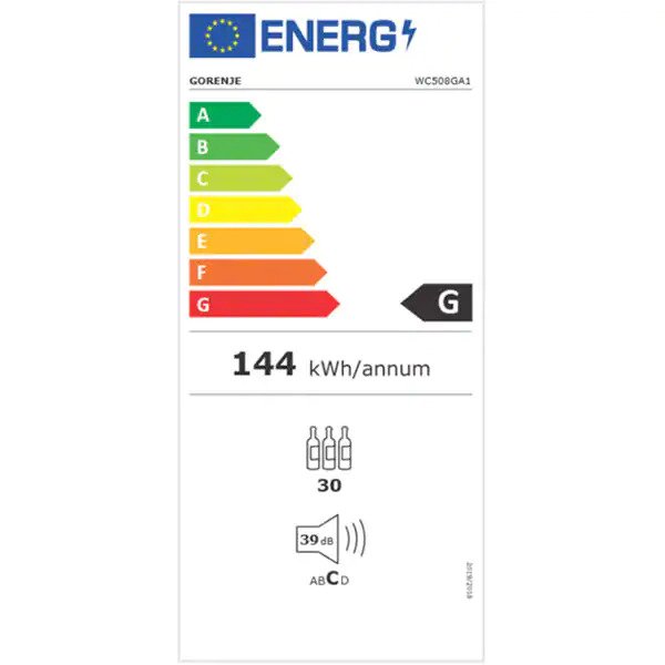 Racitor de Vinuri GORENJE WC508GA1, 30 sticle, 84.4 cm, Clasa G, Negru