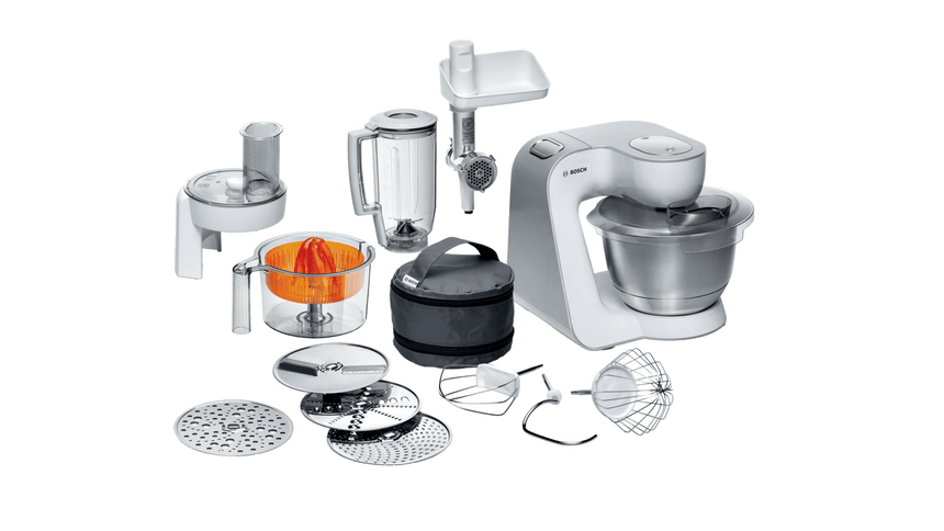 Robot de bucatarie BOSCH MUM58259, vas 3.9l, blender 1.25l, 1000W, 7 trepte viteza, alb-argintiu