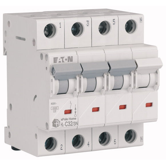 Siguranta electrica automata EATON 194814, HL-C32/3N, latime 4 module, 4,5kA, 3P+N, caracteristica C, 32A