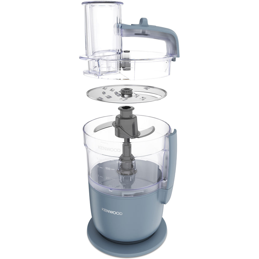 Robot de bucatarie compact KENWOOD MultiPro Go FDP22.130GY, 650W, vas 1.3L, 2 trepte viteza, functie 360° Express ServeTM pentru feliere/razuire nelimitata, gri