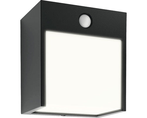 Aplica In Jos Cu Led Integrat Balimo 12w 560 Lumeni, Senzor De Miscare, Pentru Exterior Ip44, Negru Mat