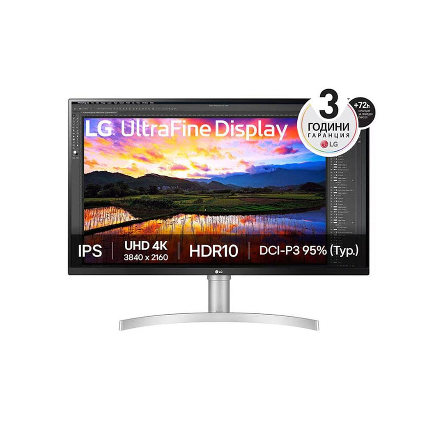 Monitor LG, 32UN650K-W, 31,5 inchi UltraFine, UHD, LED, AG, IPS, DCI-P3 95%, 5 ms, 350 cd/m2, 1000:1, 3840x2160, HDR 10, HDMI, DisplayPort, negru