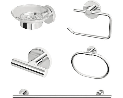 Set accesorii baie Teka Alaior, 5 piese, crom