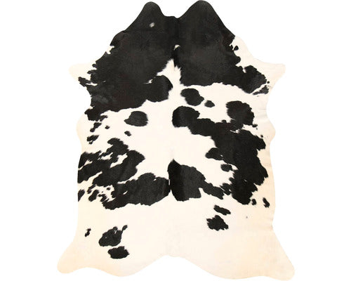 Covor Piele De Vaca Negru-alb Aproximativ 210x190 Cm