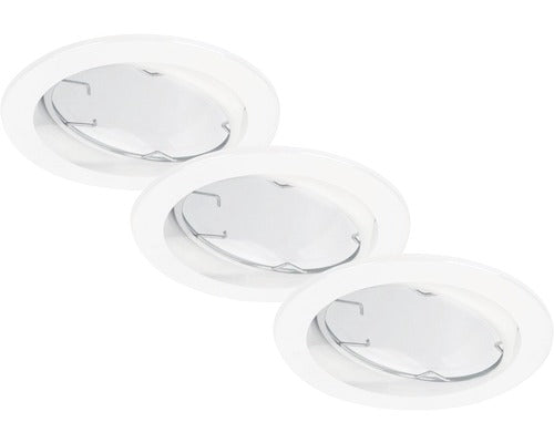 Spoturi incastrabile mobile Kowali GU10 5W Ø85 mm, becuri LED incluse, alb, pachet 3 bucati