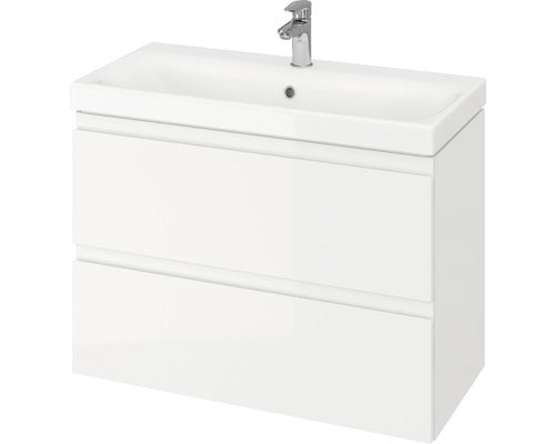 Set Moduo Baza Lavoar si Lavoar 80 cm Alb Lucios