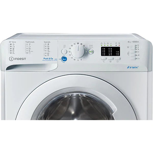 Masina de spalat rufe frontala INDESIT BWSA 61051 W EU N, 6 kg, 1000rpm, Clasa A+++, Alb