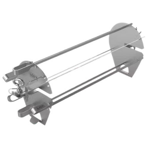 Set 6 frigarui pentru rotisor, Weber, 2 placi de montare, Otel inoxidabil, Diametru 57 cm, Argintiu