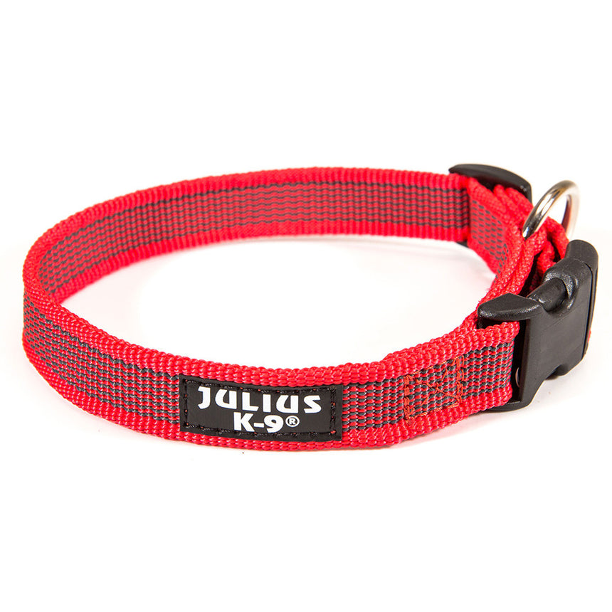 Zgarda IDC din nylon, pentru caini Julius K9, 25 mm, Rosu