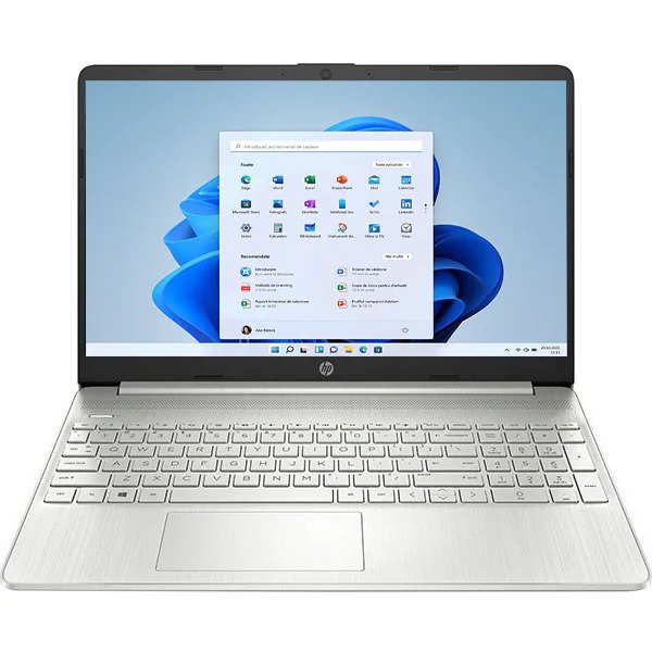 Laptop HP 15s-fq4012nq, Intel Core i5-1155G7 pana la 4.5 GHz, 15.6" Full HD, 8GB, SSD 512GB, Intel Iris Xe Graphics, Windows 11 Home S, Auriu