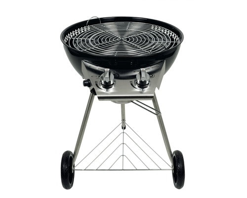 Gratar Pe Gaz Tenneker Tg2 Dark Moon 2 Arzatoare 8, 6 Kw Suprafata De Gatire Ø 57 Cm cu Termometru Integrat In Capac, Tava De Colectare Grasime