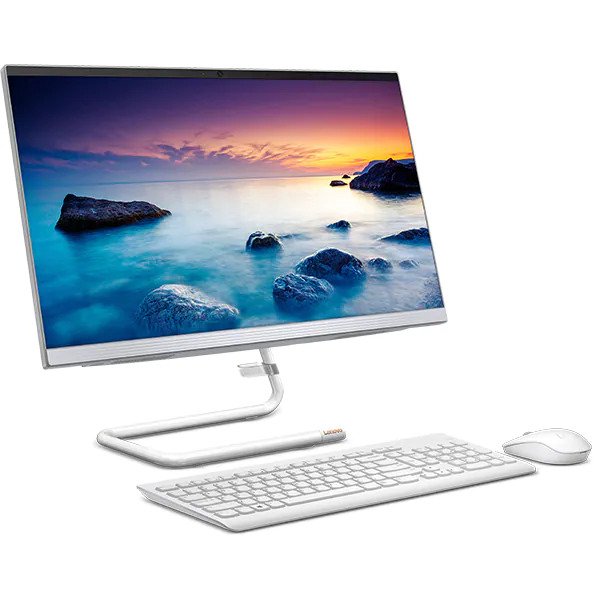 Sistem PC All in One LENOVO IdeaCentre A340-24IWL, 23.8" Full HD, Intel Core i3-10110U pana la 4.1GHz, 8GB, SSD 256GB, Intel UHD Graphics, Free Dos, Alb