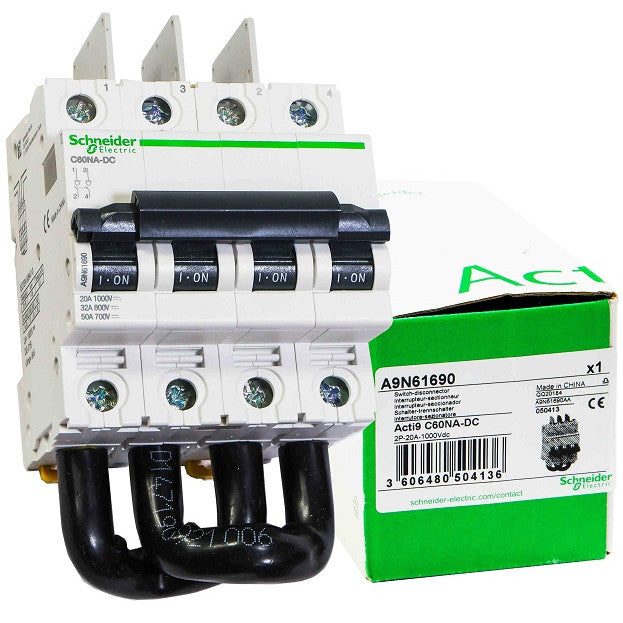 Separator pentru instalatie fotovoltaica PV 2P 20A C60NA-DC 1000V A9N61690 SCHNEIDER
