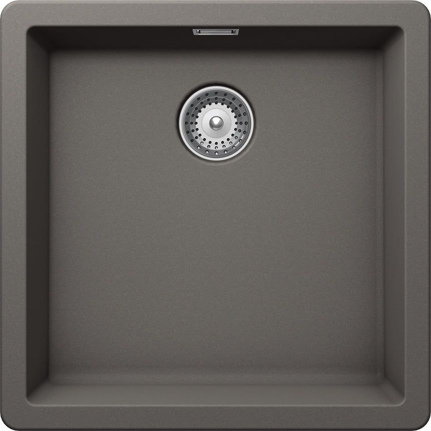 Chiuveta granit Schock Greenwich N-100 Cristadur Silverstone 456 x 456 mm, granit, montare pe/sub blat, gri inchis
