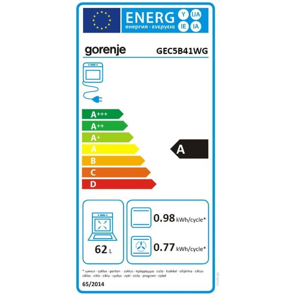 Aragaz GORENJE GEC5B41WG, 4 arzatoare, Electric, L 50 cm, Grill, Alb