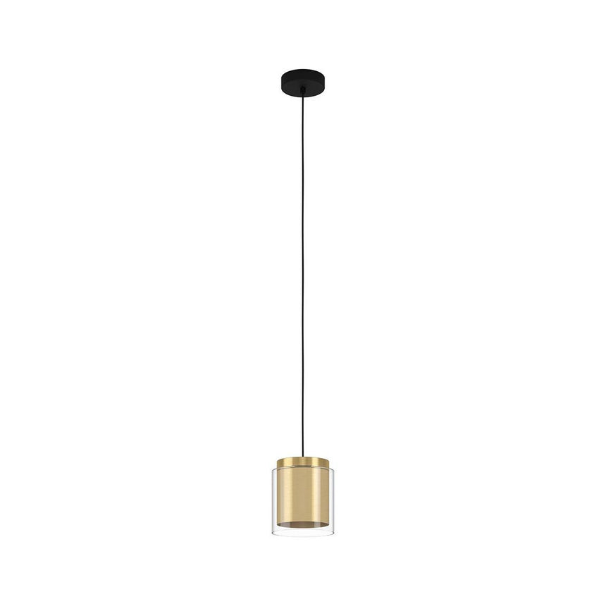 Lustra pe cablu, EGLO, Metal/Sticla, 1xE27/40W/230V, Negru/Auriu/Transparent