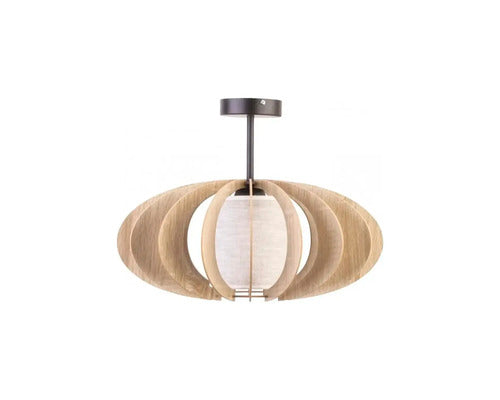 Lustra Modern E27 Max. 1x60w Ø510mm, Textil/stejar