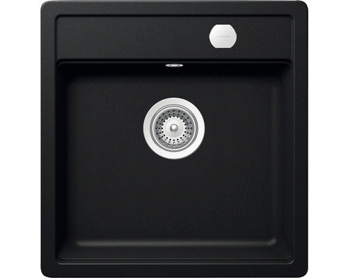 Chiuveta granit Schock Mono N-100S Puro Cristadur 490 x 510 mm cu Sifon Automat, adancime cuva 180 mm, montare pe blat