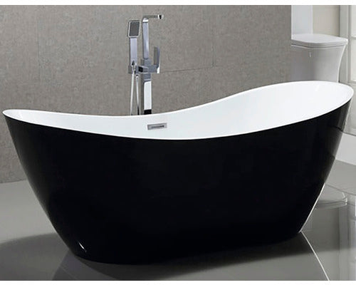 Cada Baie Ovala Freestanding Tender, Acril, 180x72 Cm, 350 L, Negru