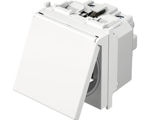Priza Simpla Cu Impamantare Tem, Capac De Protectie Opac, Alb