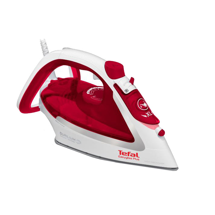 Fier de calcat TEFAL EasyGliss Plus FV5717E0, 2400W, 190g/min, Easygliss Plus, Durilium AirGlide, functie calcare verticala, Auto OFF, Autosteam, Rosu