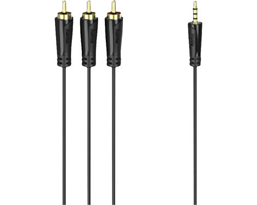 Cablu Audio/video Jack -> 3xrca Hama 1, 5m Negru/rosu/galben/alb (Conectori Tata Auriti)