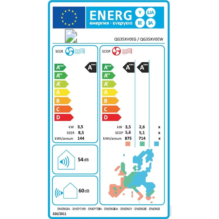 Aer Conditionat HISENSE Energy Prox, 12000BTU, A+++/A+++, Wi-Fi, Functie Incalzire, Inverter, Negru