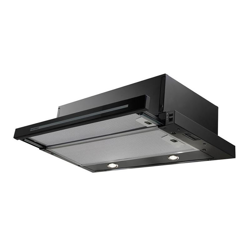 Hota incorporabila telescopica Franke FSM 601 BK/GL, Putere de absorbtie 380 mc/h, 1 motor, Comanda Slider, 60 cm, Filtre Aluminiu, Sticla Neagra