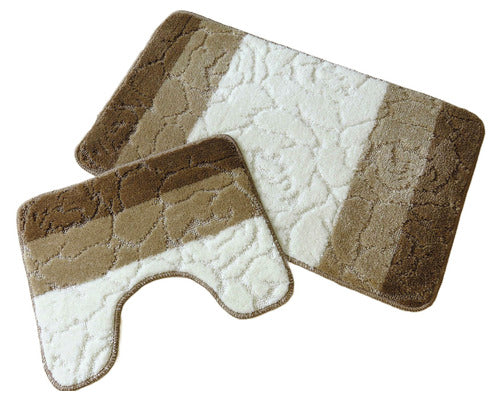 Set Covorase Baie Antiderapante Brize, 2 Piese, 50x80 cm, Crem