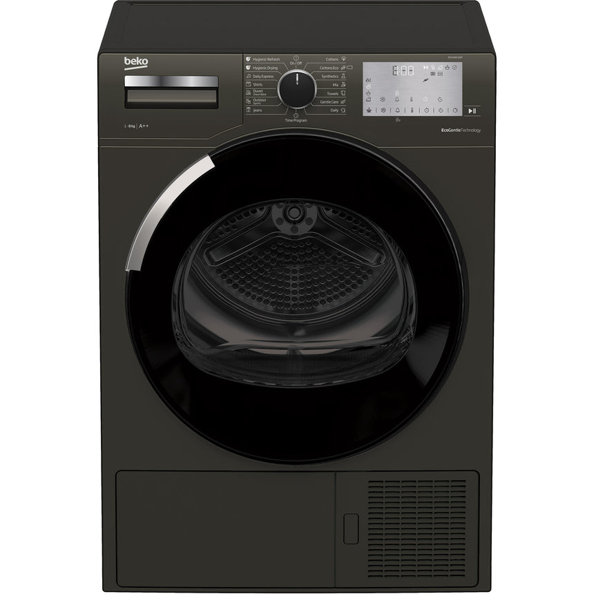 Uscator de rufe Beko DS8440SXM, Pompa de caldura EcoGentle, 8 kg, 16 programe, Clasa A++, Hygienic Refresh, Hygienic Drying, Gri